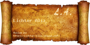 Lichter Aliz névjegykártya